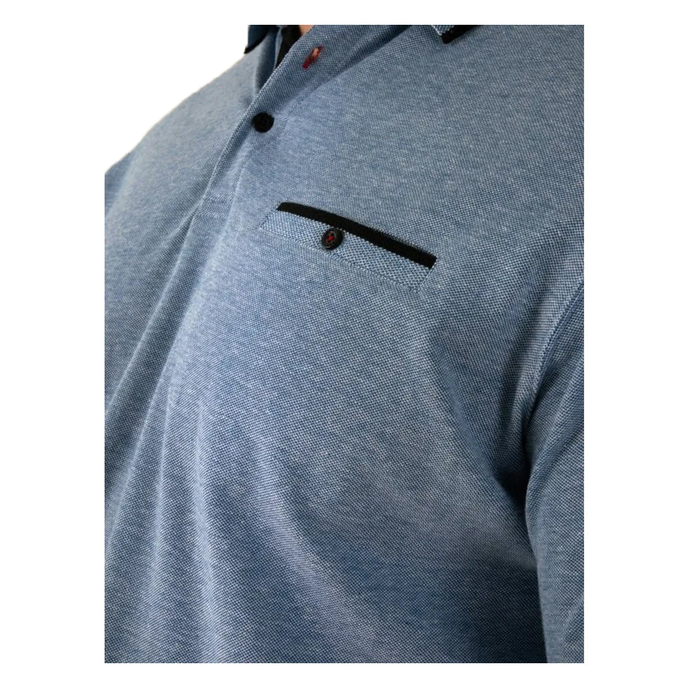 Blue - Side - Duke Mens Harvey D555 Pique Kingsize Polo Shirt