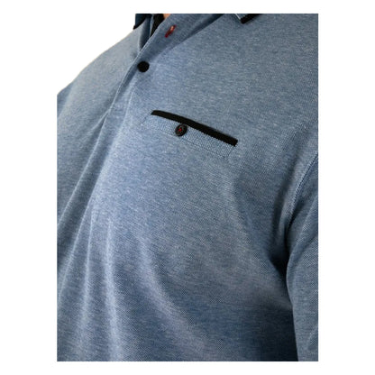 Blue - Side - Duke Mens Harvey D555 Pique Kingsize Polo Shirt