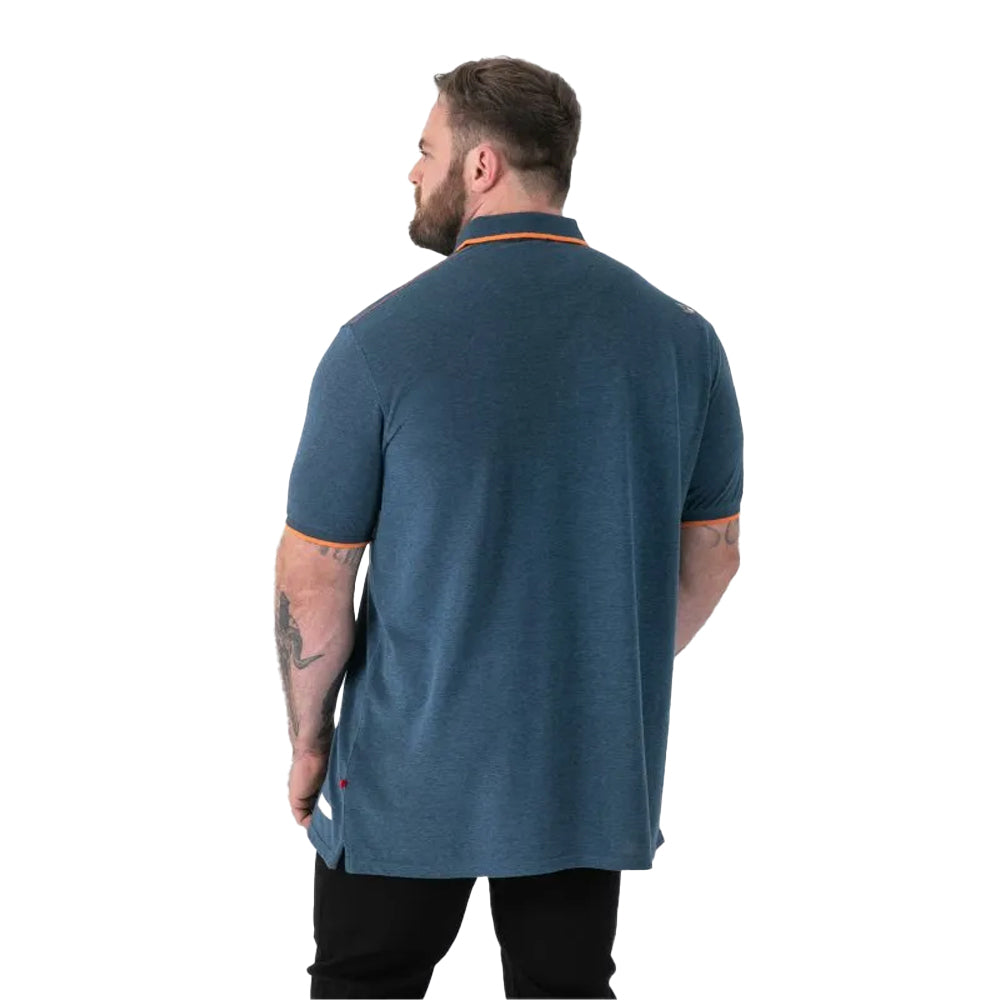 Teal - Back - Duke Mens Harvey D555 Pique Kingsize Polo Shirt