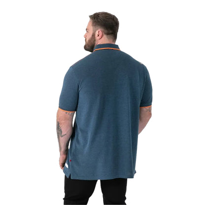 Teal - Back - Duke Mens Harvey D555 Pique Kingsize Polo Shirt