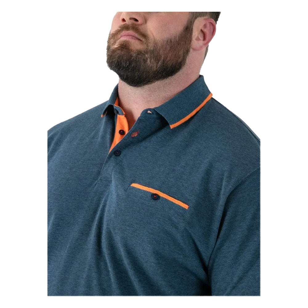 Teal - Side - Duke Mens Harvey D555 Pique Kingsize Polo Shirt