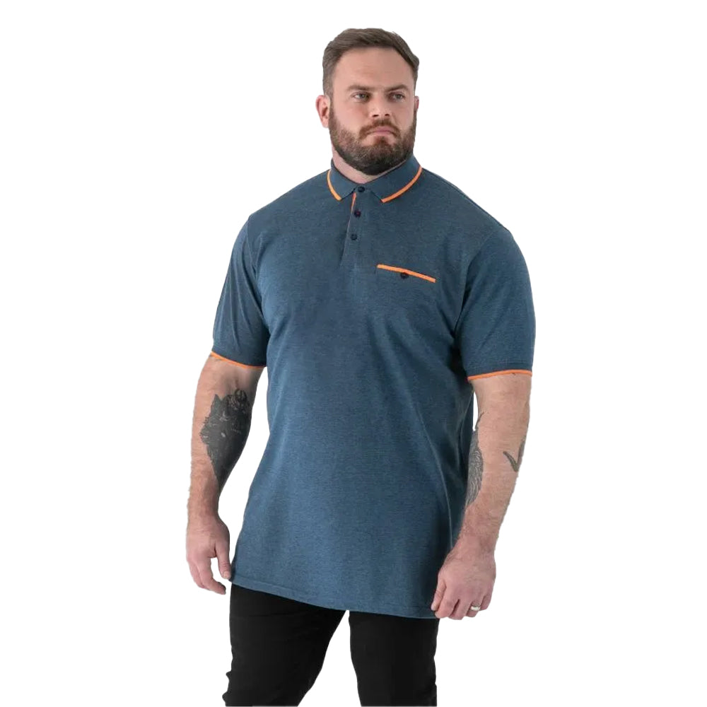 Teal - Lifestyle - Duke Mens Harvey D555 Pique Kingsize Polo Shirt