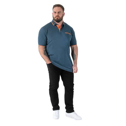 Teal - Pack Shot - Duke Mens Harvey D555 Pique Kingsize Polo Shirt