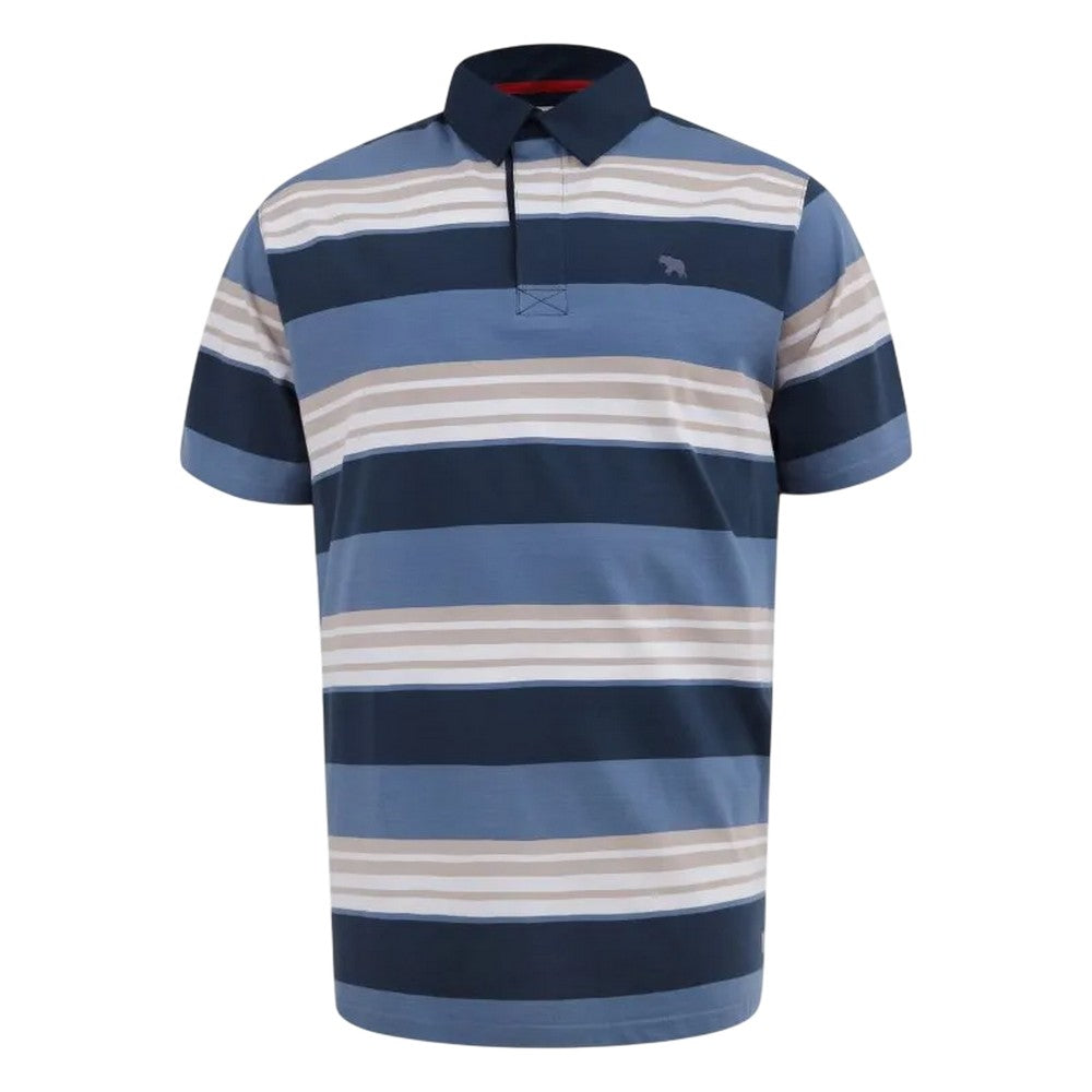 Navy - Front - Duke Mens Willis D555 Stripe Kingsize Rugby Polo Shirt