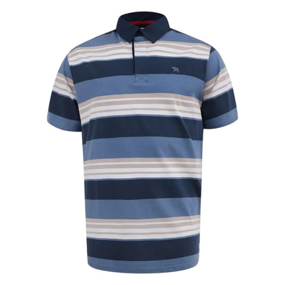 Navy - Front - Duke Mens Willis D555 Stripe Kingsize Rugby Polo Shirt