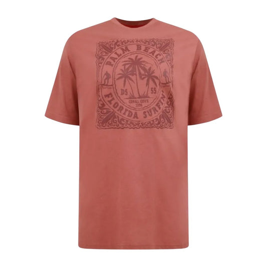 Brick Red - Front - Duke Mens Titchmarsh D555 Florida Surfin Kingsize T-Shirt