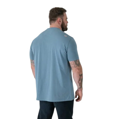Light Teal - Back - Duke Mens Miller D555 Bearded Skull Kingsize T-Shirt
