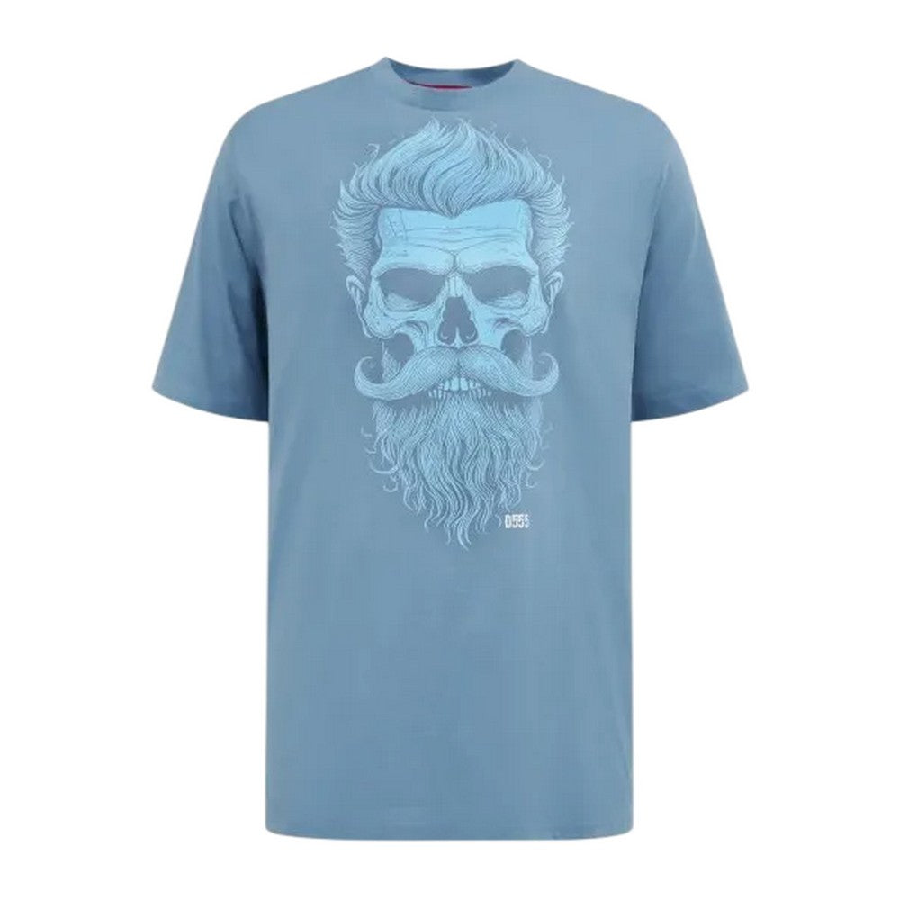 Light Teal - Front - Duke Mens Miller D555 Bearded Skull Kingsize T-Shirt