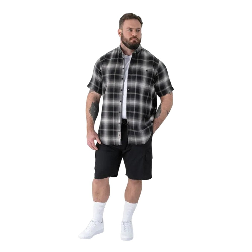 Black - Lifestyle - Duke Mens Holden D555 Shadow Checked Kingsize Short-Sleeved Shirt
