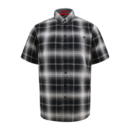Black - Front - Duke Mens Holden D555 Shadow Checked Kingsize Short-Sleeved Shirt