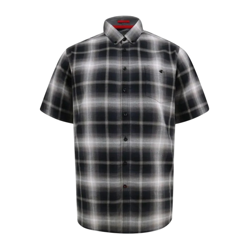 Black - Front - Duke Mens Holden D555 Shadow Checked Kingsize Short-Sleeved Shirt