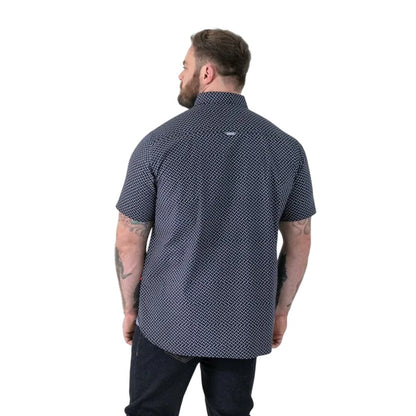 Navy - Back - Duke Mens Melrose D555 Icon Kingsize Short-Sleeved Shirt