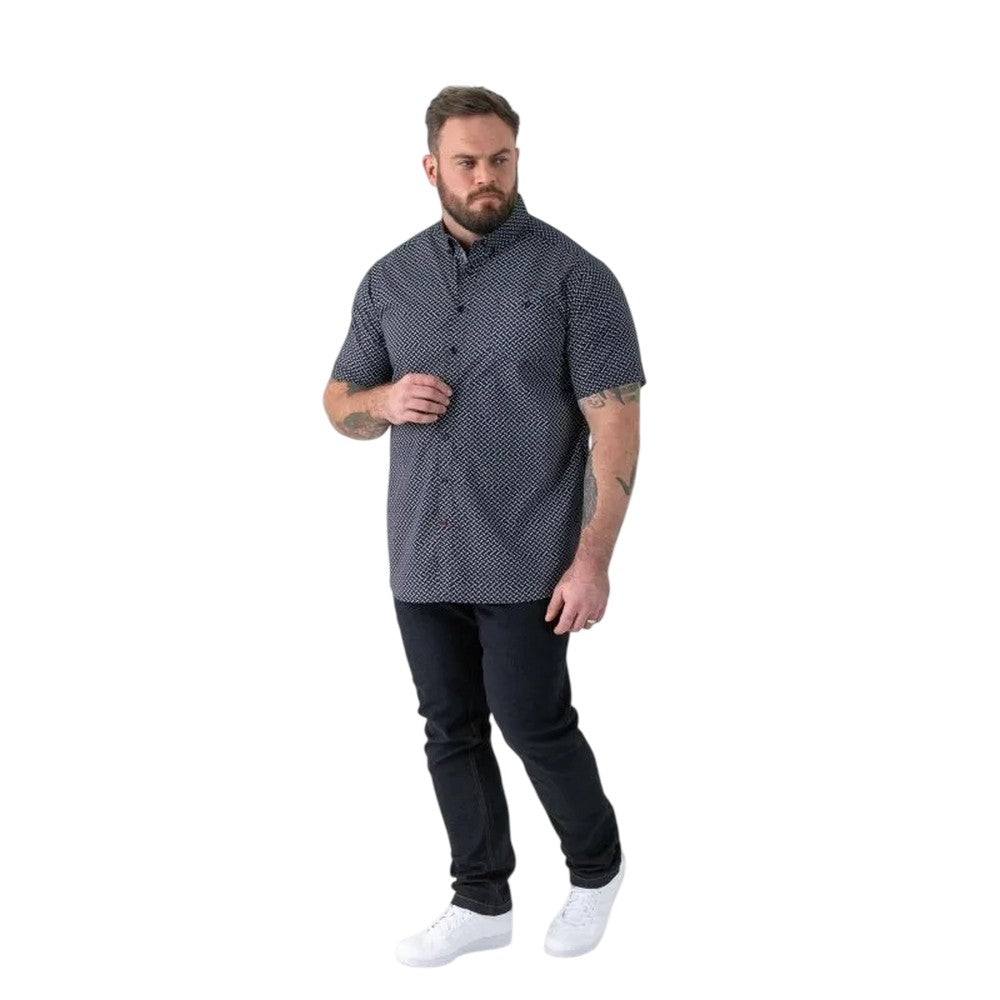 Navy - Lifestyle - Duke Mens Melrose D555 Icon Kingsize Short-Sleeved Shirt