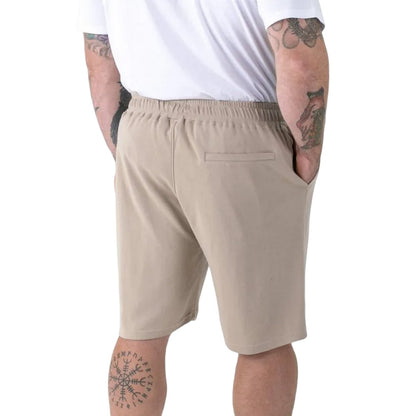 Stone - Lifestyle - Duke Mens Mitchell 3 D555 Stretch Plain Elasticated Waist Kingsize Shorts