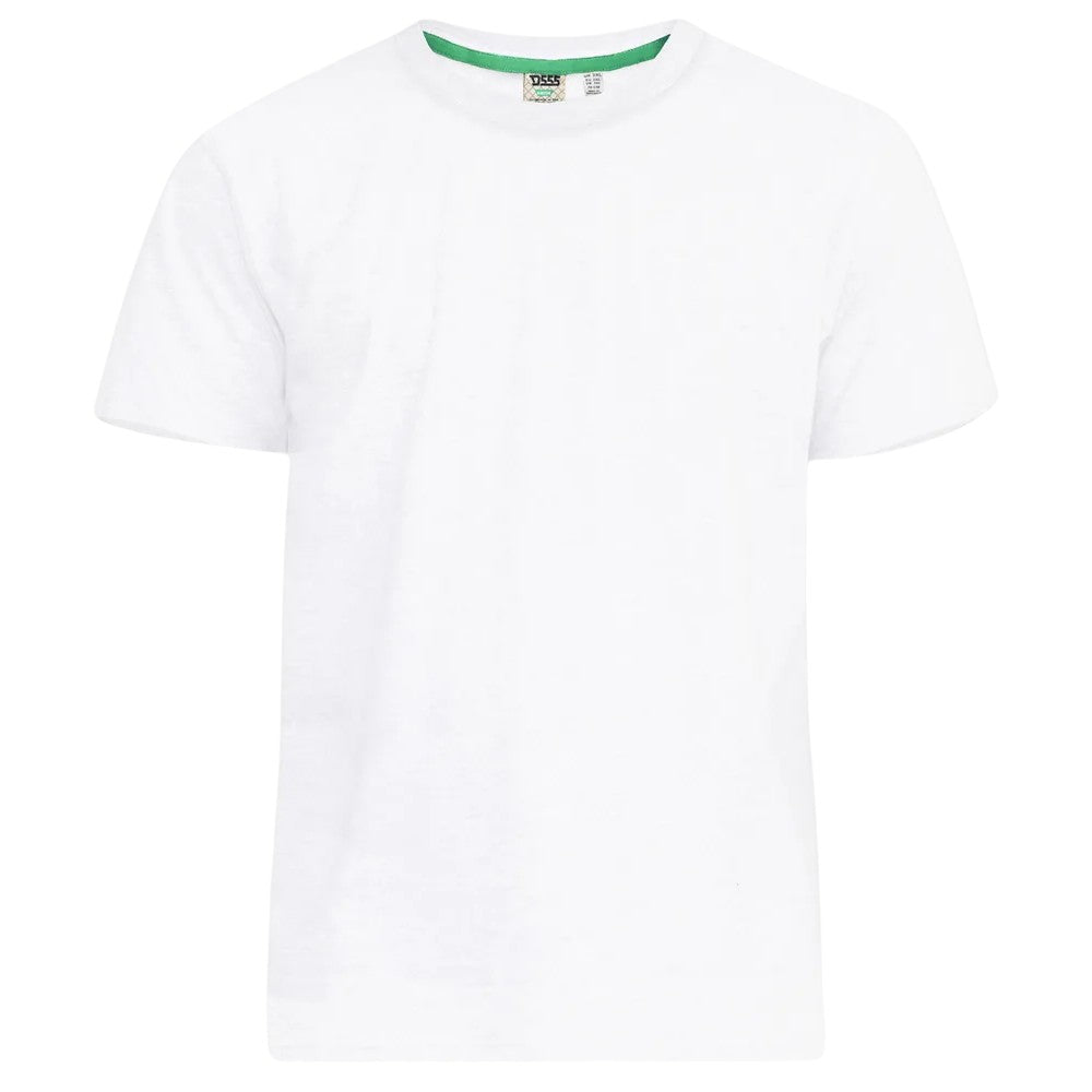 White - Back - Duke Mens Smartly Combed Cotton Kingsize T-Shirt (Pack of 5)