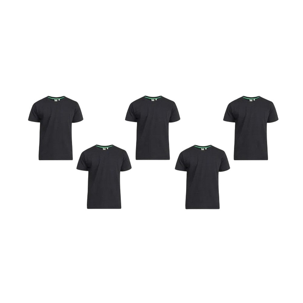 Black - Front - Duke Mens Smartly Combed Cotton Kingsize T-Shirt (Pack of 5)