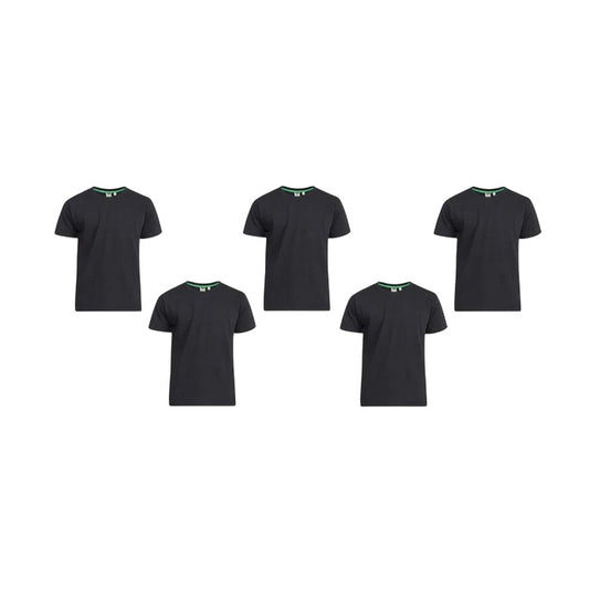 Black - Front - Duke Mens Smartly Combed Cotton Kingsize T-Shirt (Pack of 5)