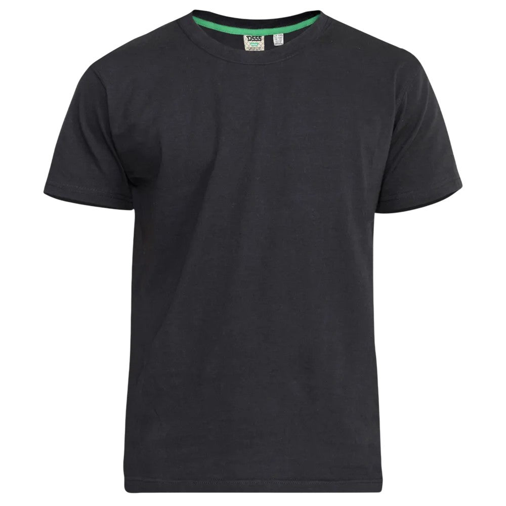 Black - Back - Duke Mens Smartly Combed Cotton Kingsize T-Shirt (Pack of 5)