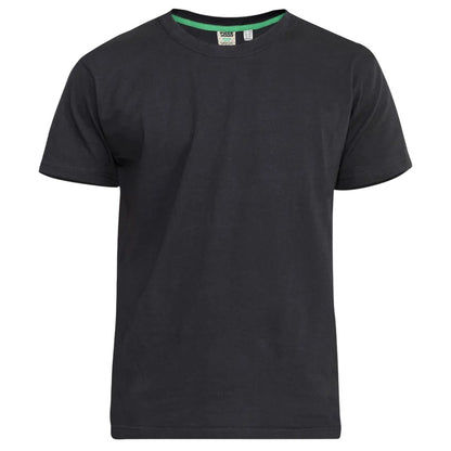 Black - Back - Duke Mens Smartly Combed Cotton Kingsize T-Shirt (Pack of 5)