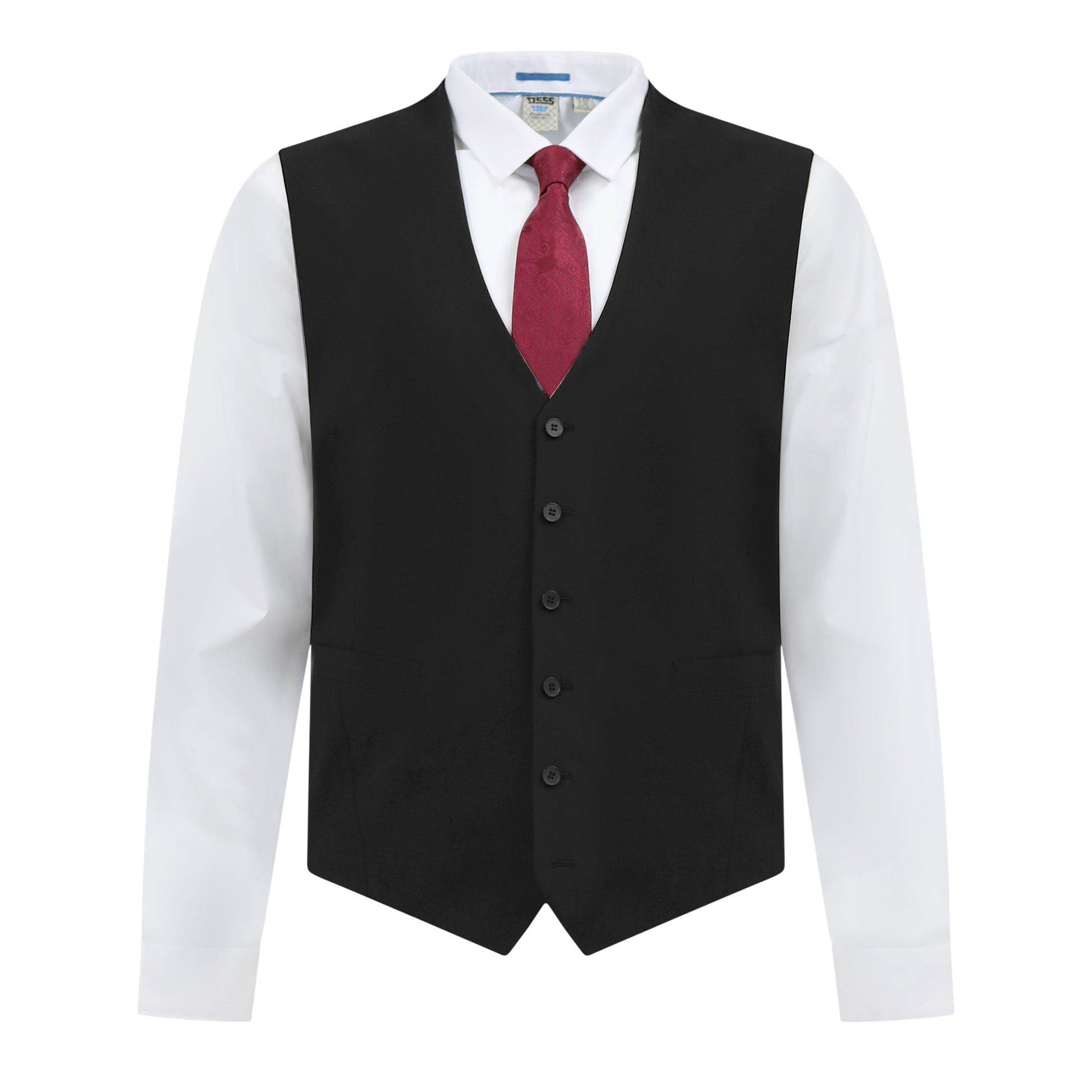 Black - Back - Duke Mens D555 Ted 4 Way Stretch Suit Jacket