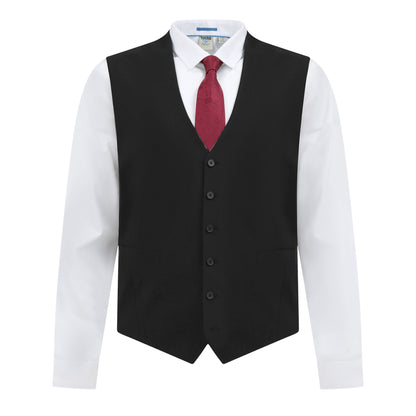 Black - Back - Duke Mens D555 Ted 4 Way Stretch Suit Jacket