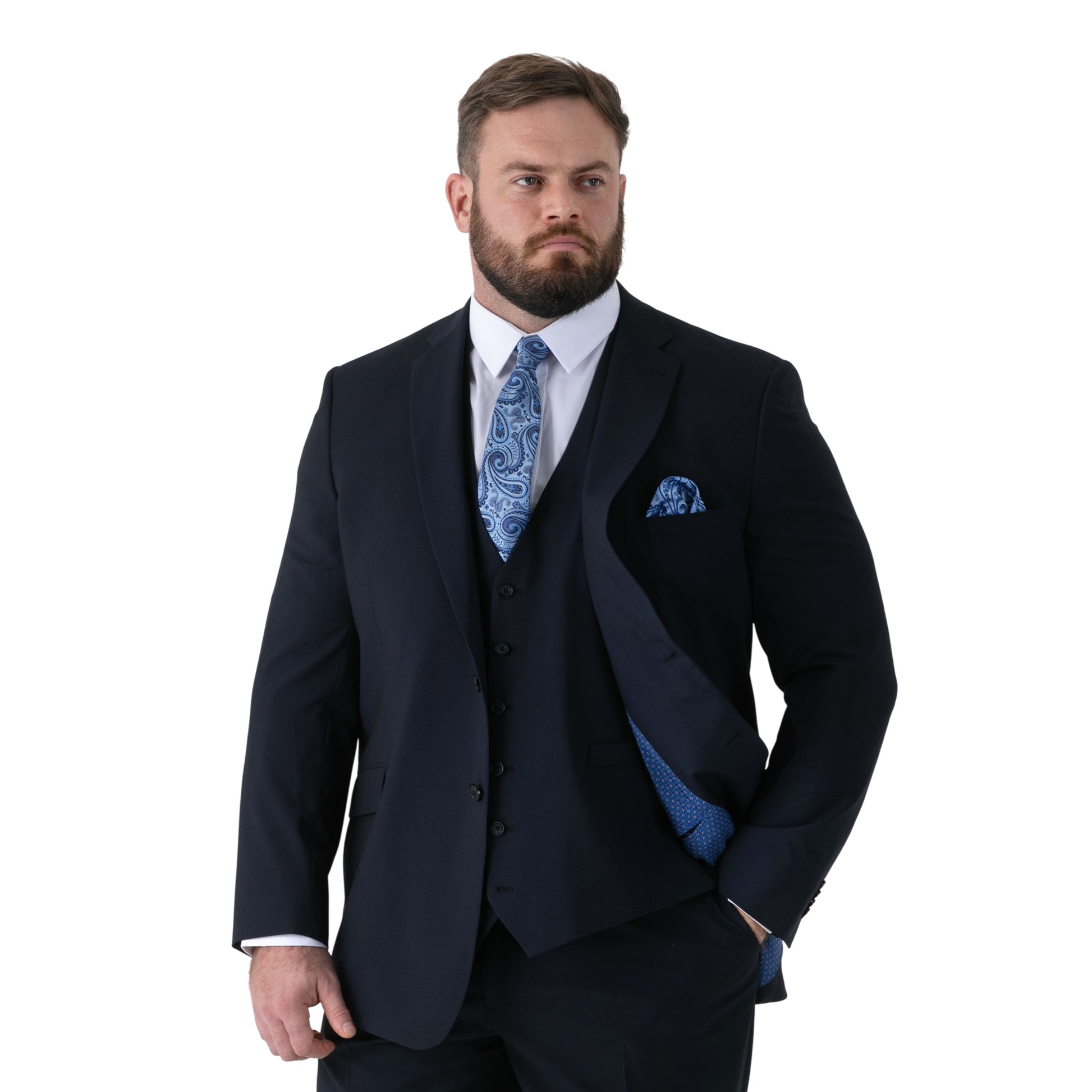 Navy - Lifestyle - Duke Mens D555 Ted 4 Way Stretch Suit Jacket