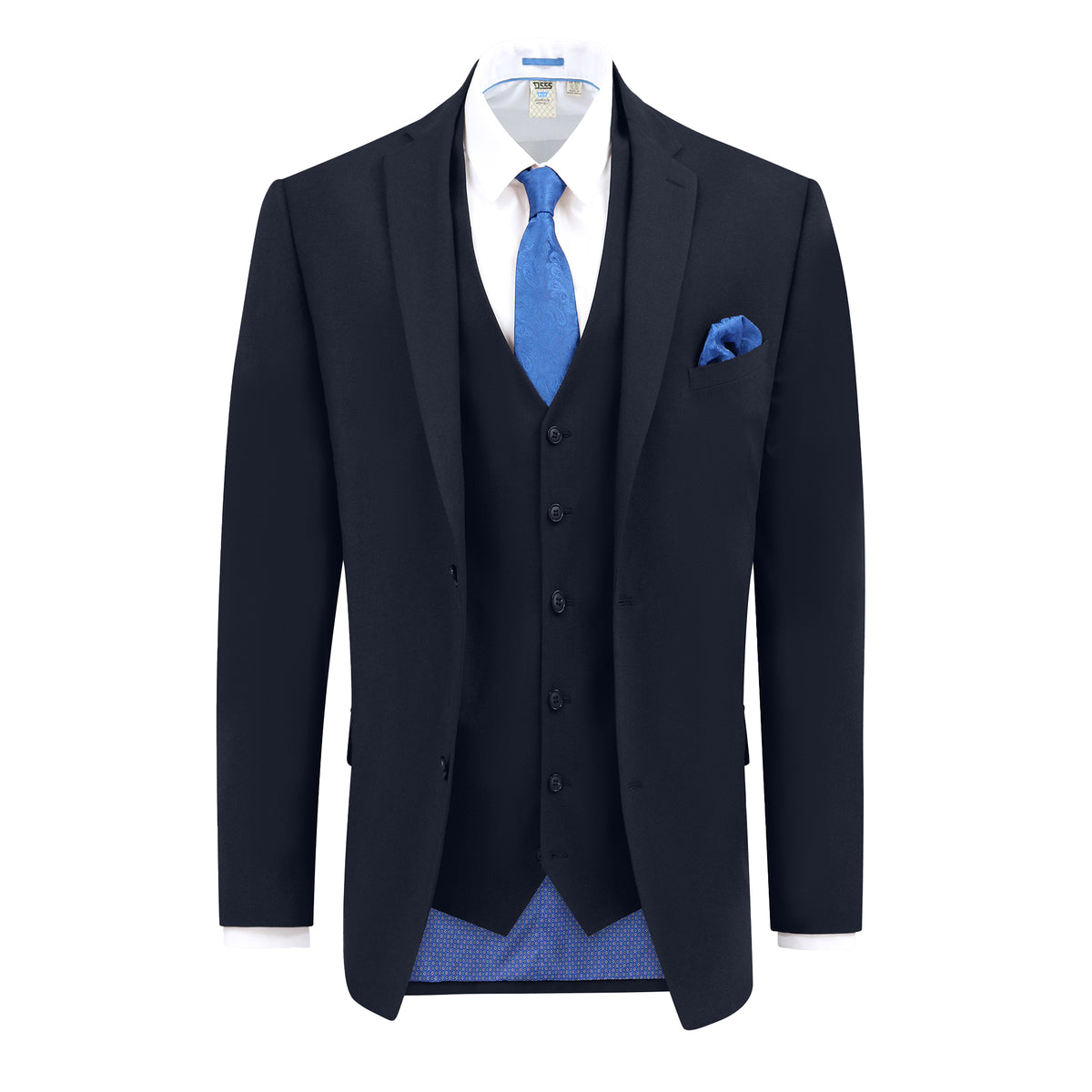 Navy - Front - Duke Mens D555 Ted 4 Way Stretch Suit Jacket