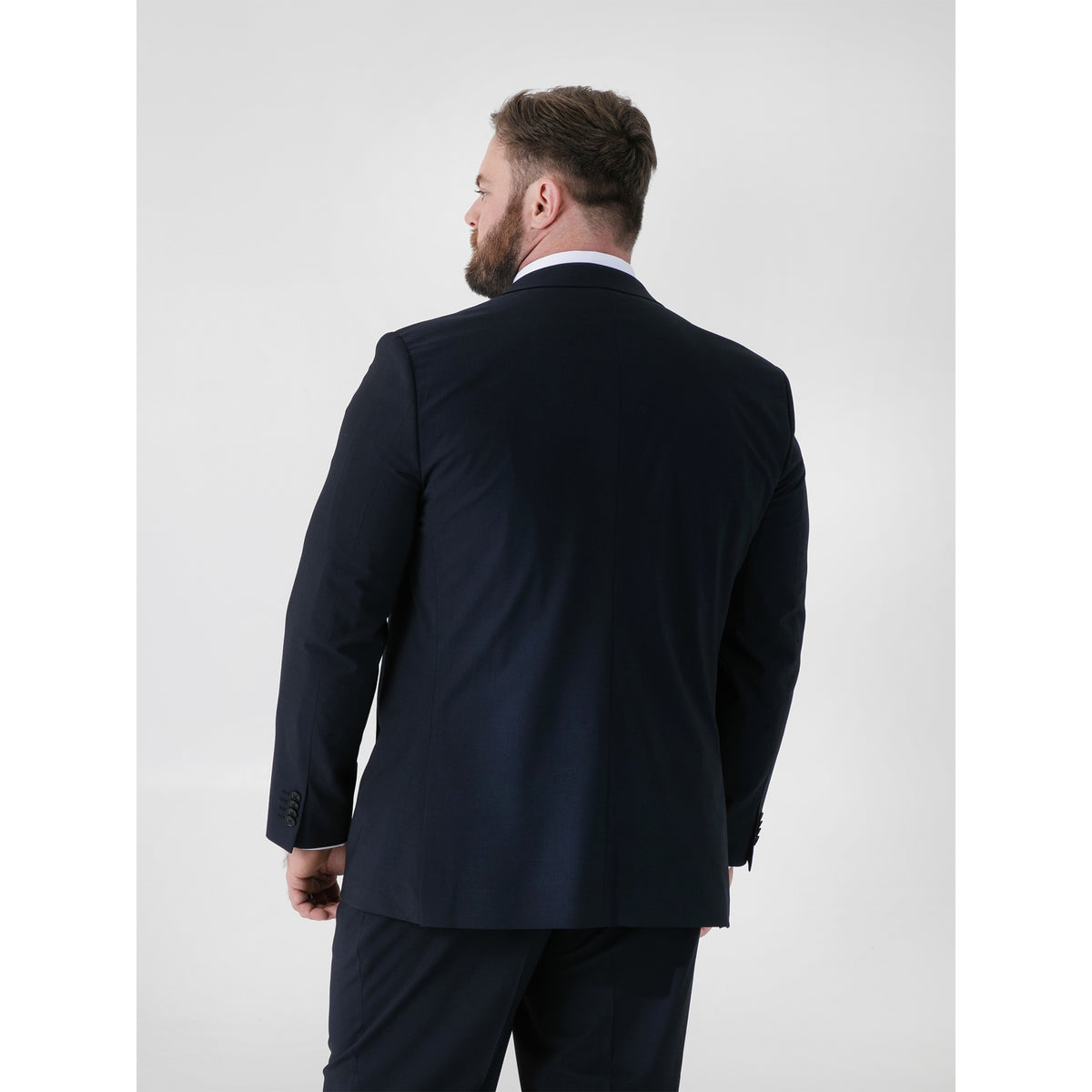 Navy - Back - Duke Mens D555 Ted 4 Way Stretch Suit Jacket