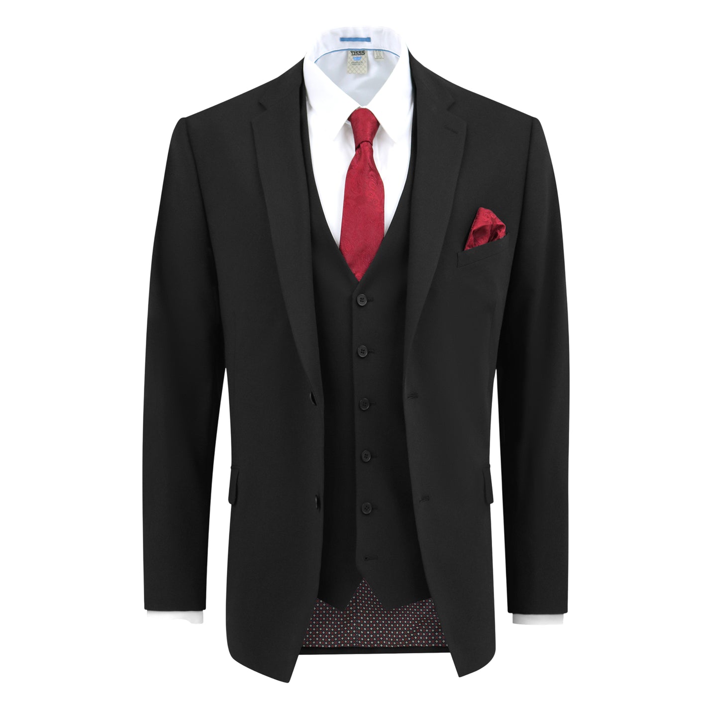 Black - Front - Duke Mens D555 Ted 4 Way Stretch Suit Jacket