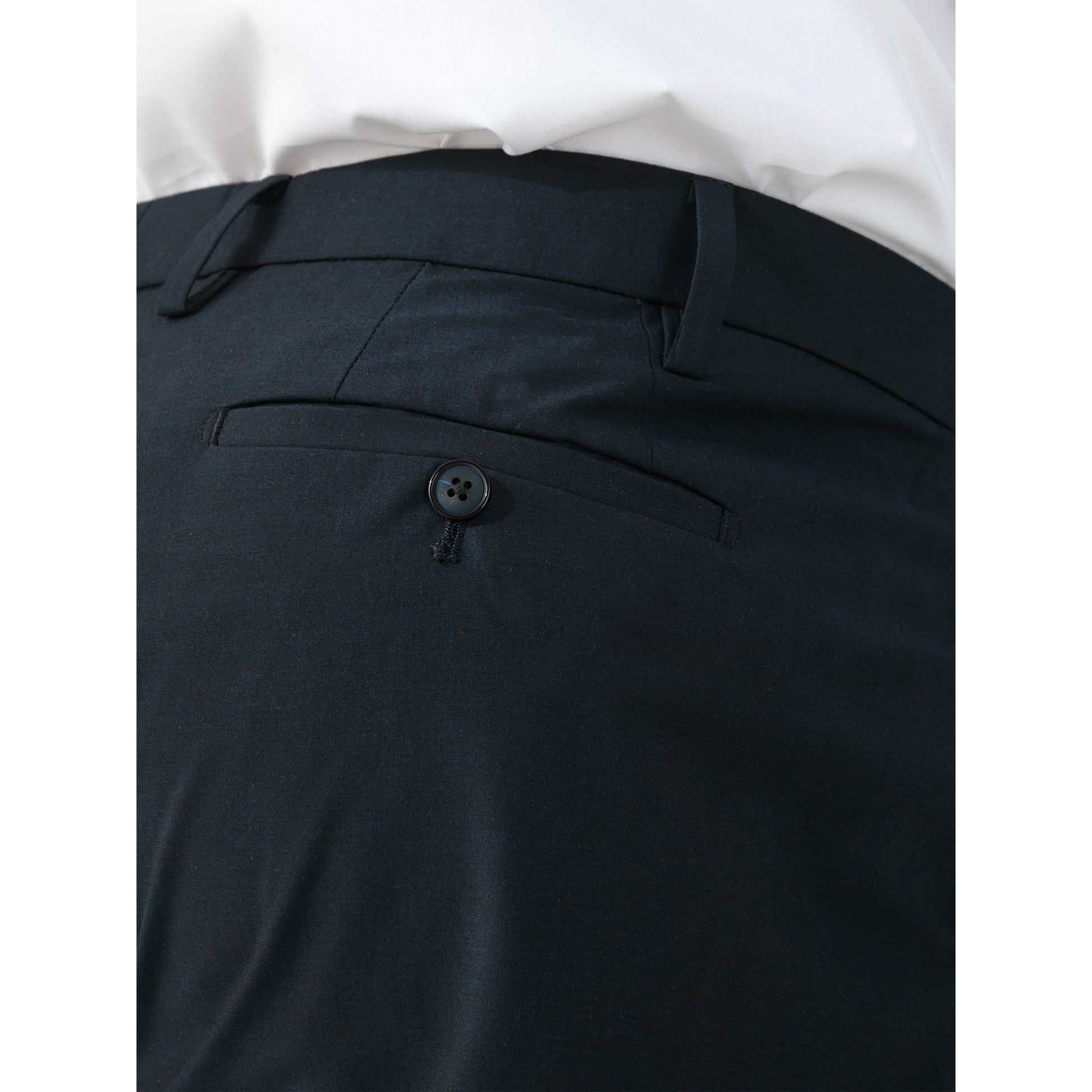Navy - Close up - Duke Mens D555 Ted 4 Way Stretch Classic Trousers