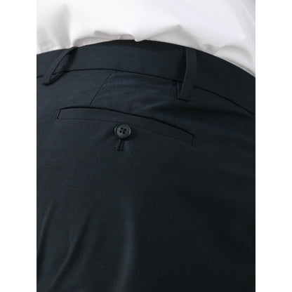 Navy - Close up - Duke Mens D555 Ted 4 Way Stretch Classic Trousers