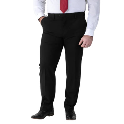Black - Side - Duke Mens D555 Ted 4 Way Stretch Classic Trousers