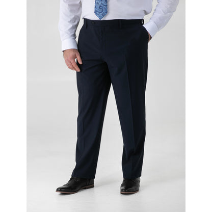 Navy - Side - Duke Mens D555 Ted 4 Way Stretch Classic Trousers