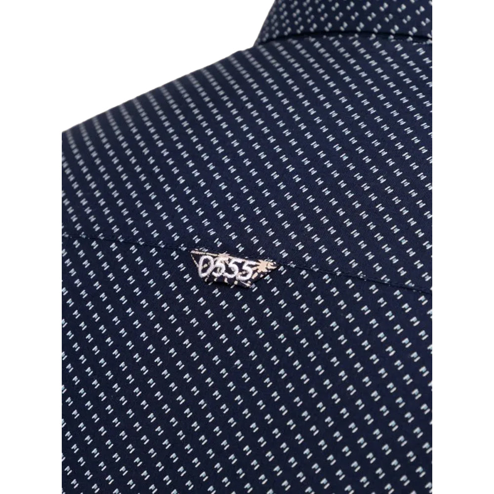 Navy - Lifestyle - Duke Mens Powell D555 All-Over Print Kingsize Shirt