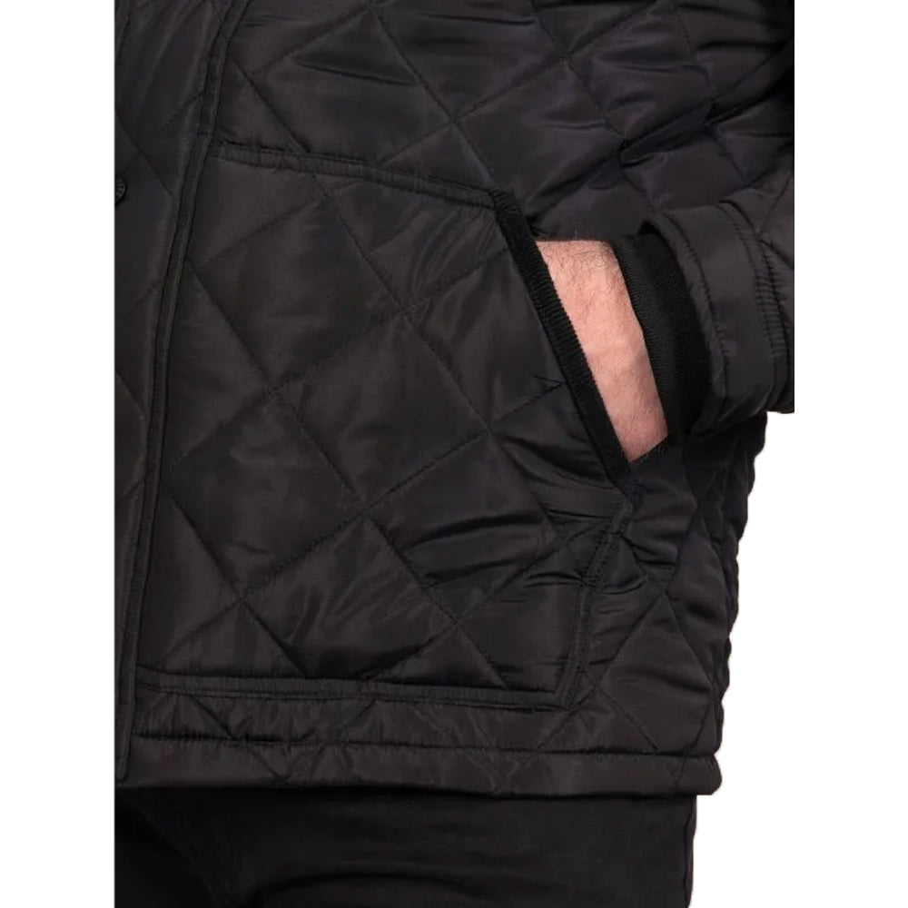 Black - Lifestyle - Duke Mens Landon D555 Quilted Corduroy Collar Kingsize Jacket