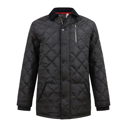 Black - Front - Duke Mens Landon D555 Quilted Corduroy Collar Kingsize Jacket