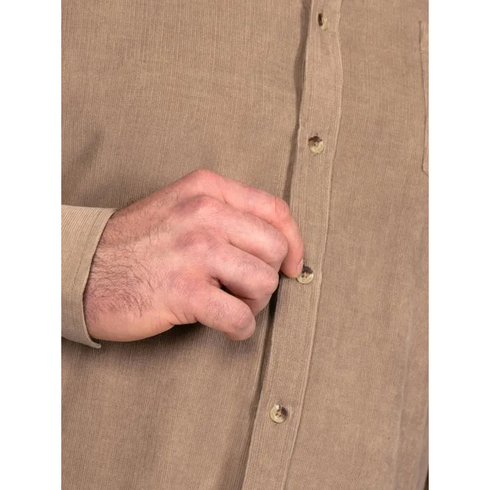 Tan - Lifestyle - Duke Mens Carey D555 Corduroy Kingsize Shirt