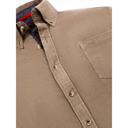 Tan - Pack Shot - Duke Mens Carey D555 Corduroy Kingsize Shirt