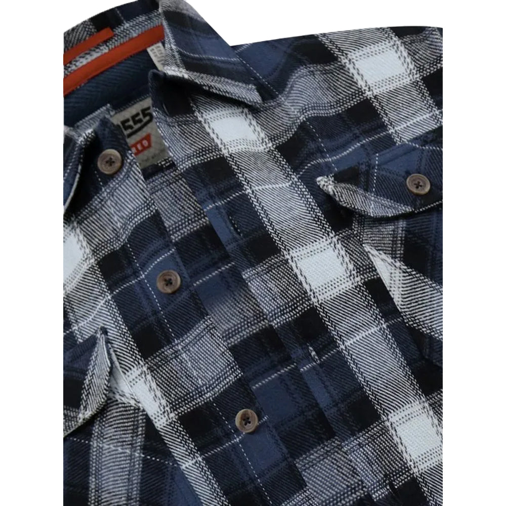 Navy - Lifestyle - Duke Mens Newman D555 Checked Kingsize Shacket