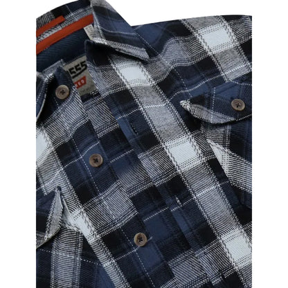 Navy - Lifestyle - Duke Mens Newman D555 Checked Kingsize Shacket