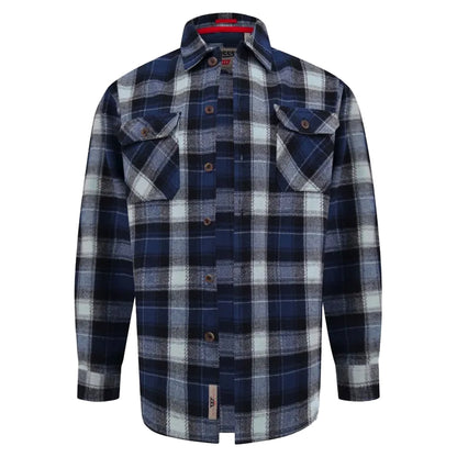 Navy - Front - Duke Mens Newman D555 Checked Kingsize Shacket