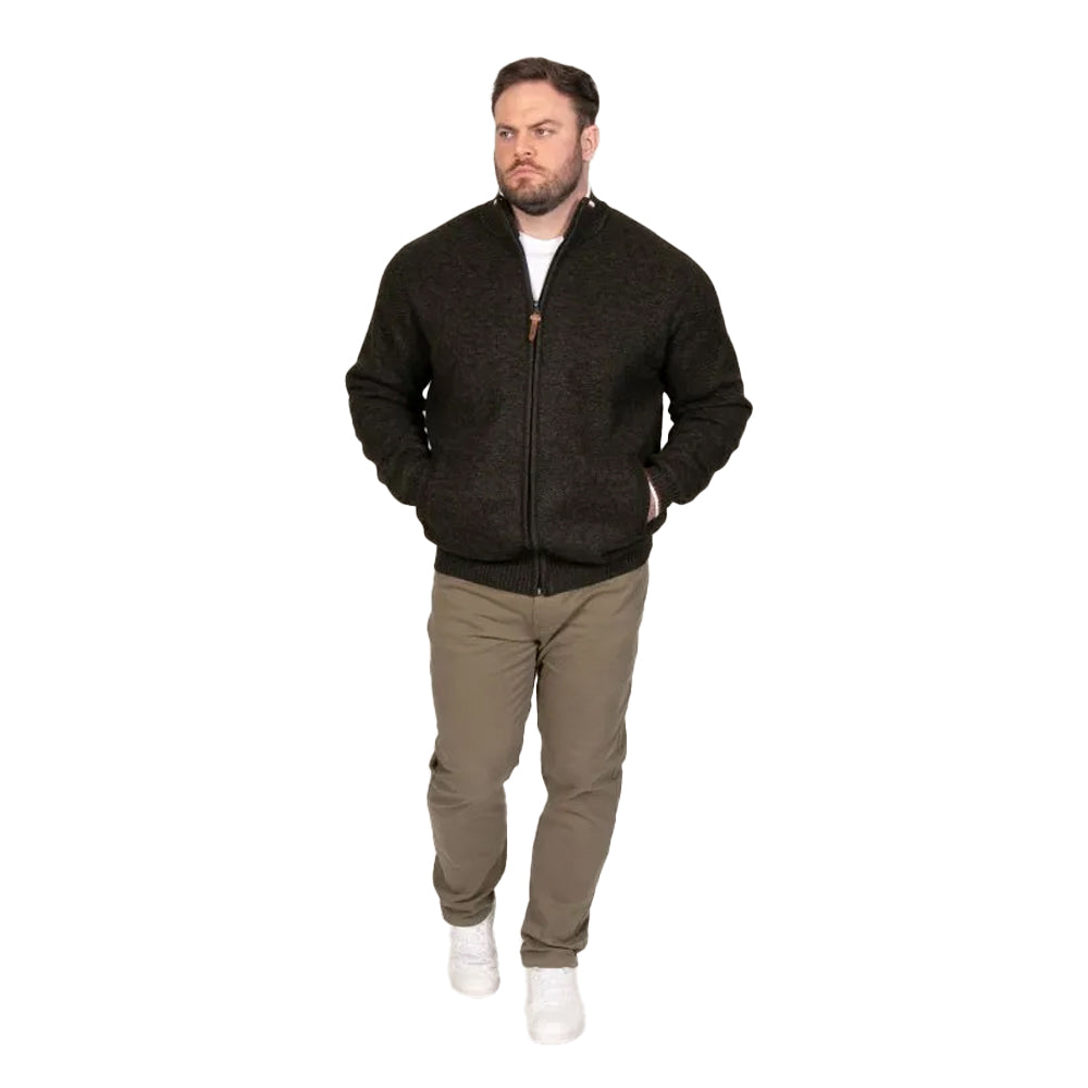 Khaki Brown-Black Marl - Close up - Duke Mens Cesar 2 D555 Kingsize Jacket