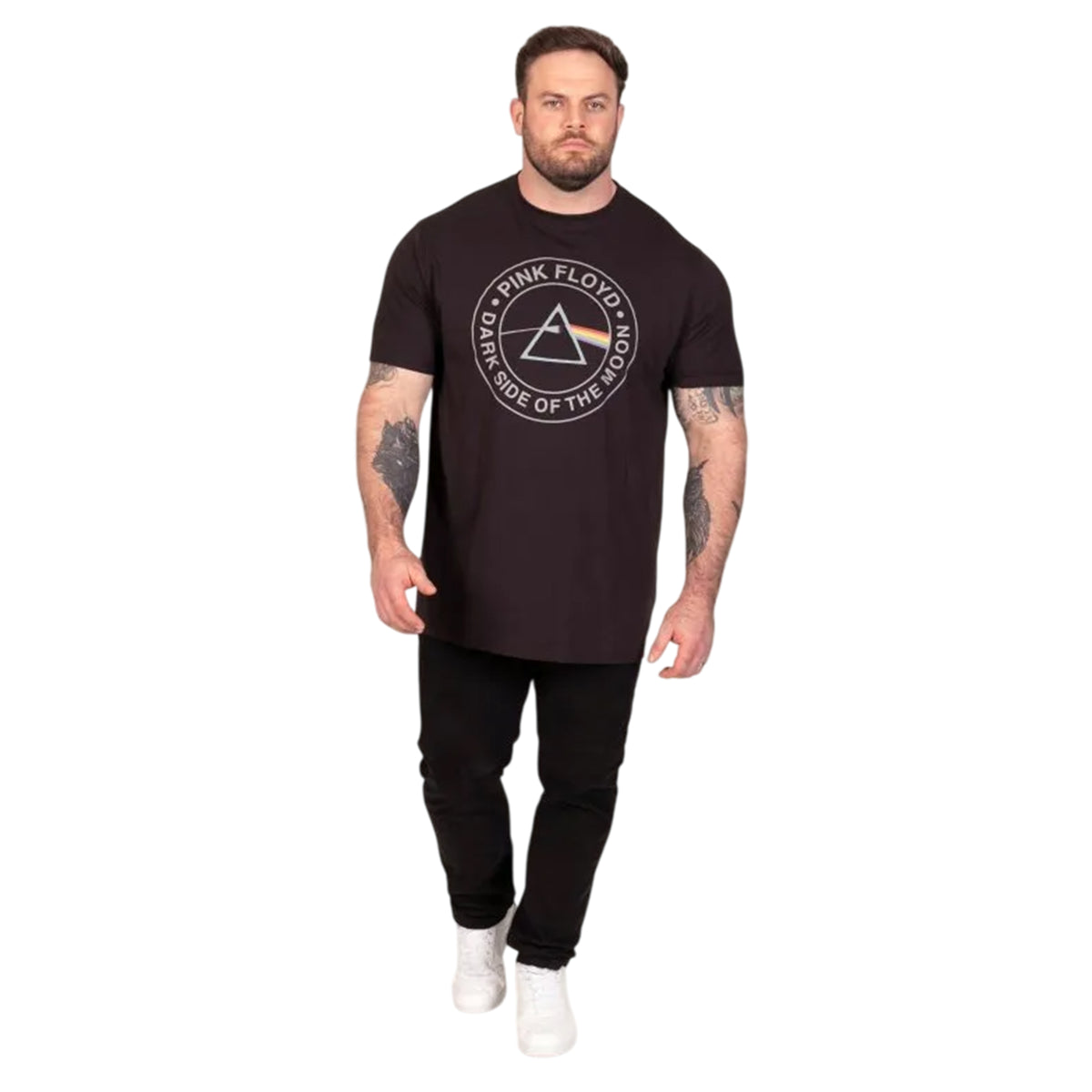 Washed Black - Lifestyle - Duke Mens Dark Side Of The Moon Darius D555 Pink Floyd Kingsize T-Shirt