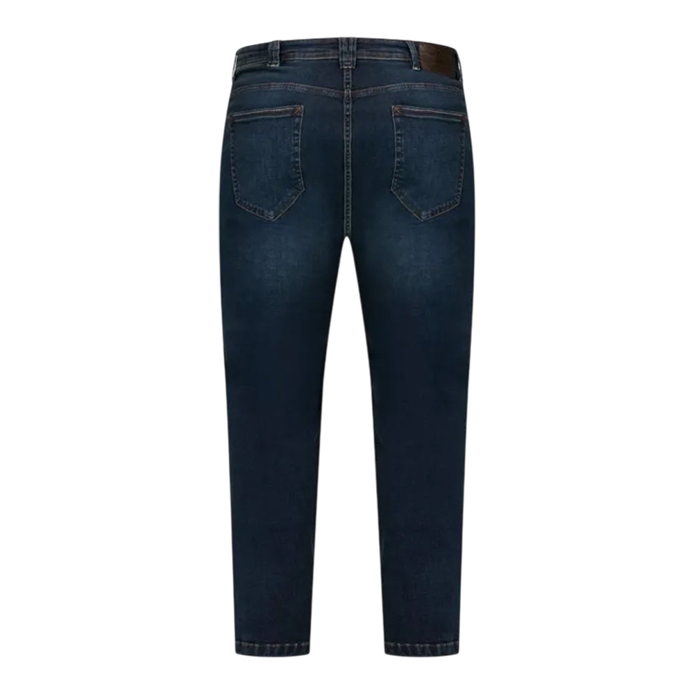 Blue - Back - Duke Mens Foster D555 Stone Wash Straight Jeans