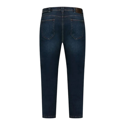 Blue - Back - Duke Mens Foster D555 Stone Wash Straight Jeans
