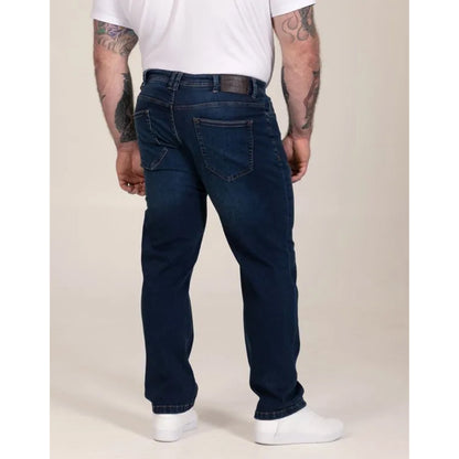Blue - Lifestyle - Duke Mens Foster D555 Stone Wash Straight Jeans
