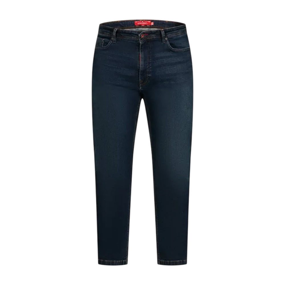 Blue - Front - Duke Mens Foster D555 Stone Wash Straight Jeans