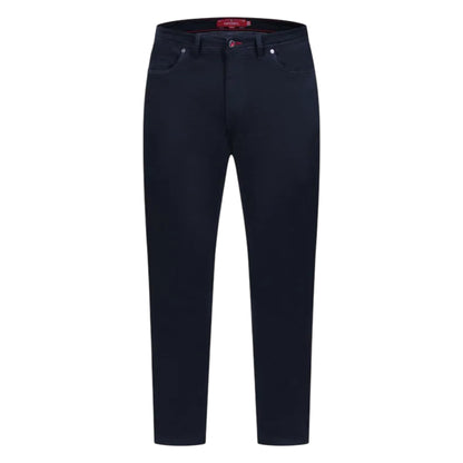 Navy - Front - Duke Mens Kelvin D555 Stretch Tapered Chinos