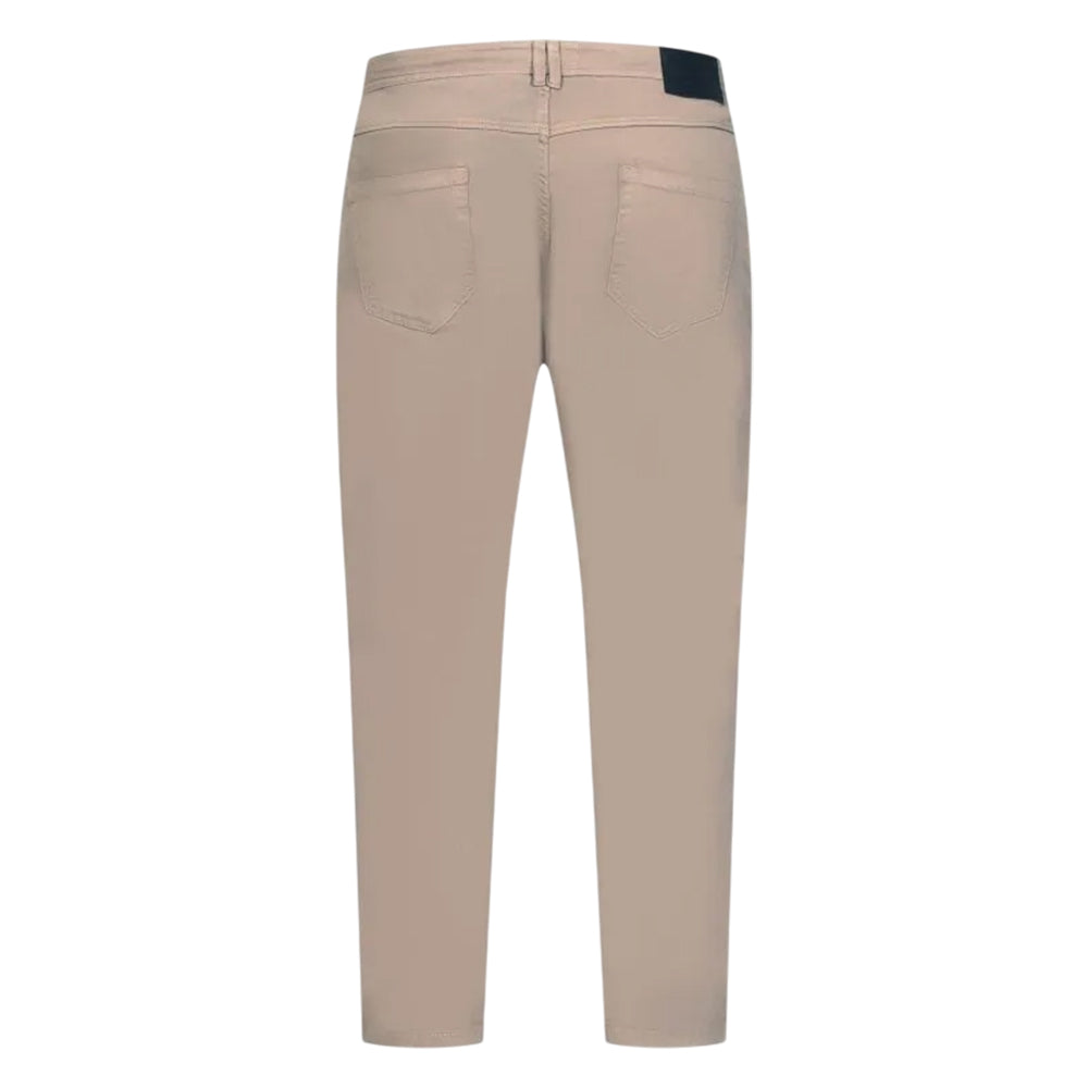 Stone - Back - Duke Mens Kelvin D555 Stretch Tapered Chinos