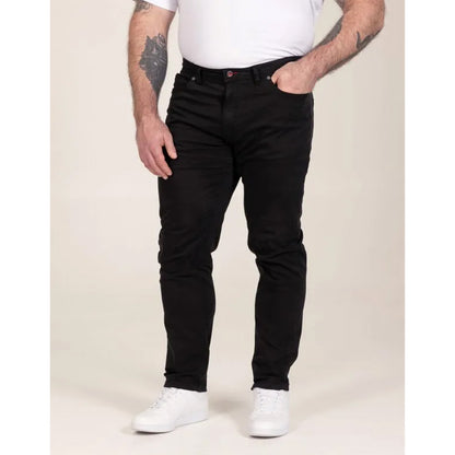 Black - Side - Duke Mens Kelvin D555 Stretch Tapered Chinos